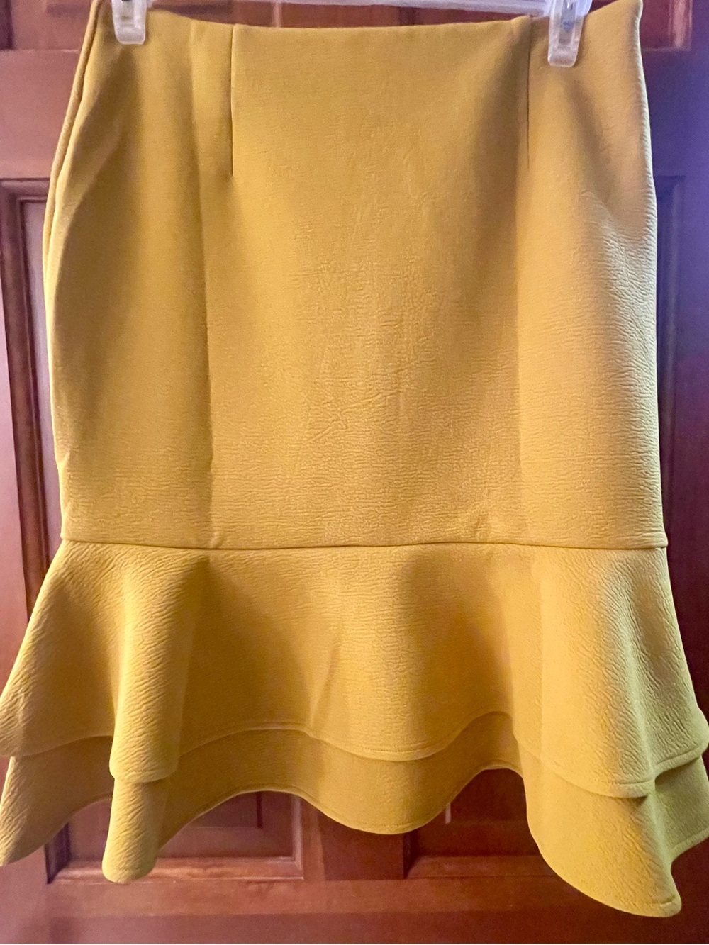 ModCloth Mustard Yellow Ruffle-Hem A-Line Skirt